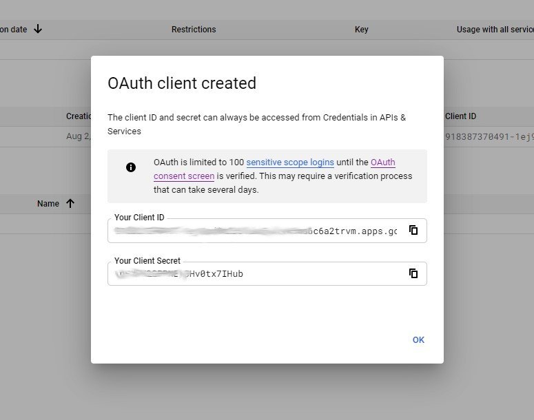 google search console api keys