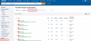 Ahrefs' Broken backlinks tool