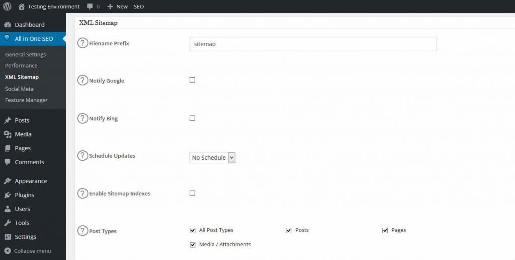 All in One SEO XML Sitemap