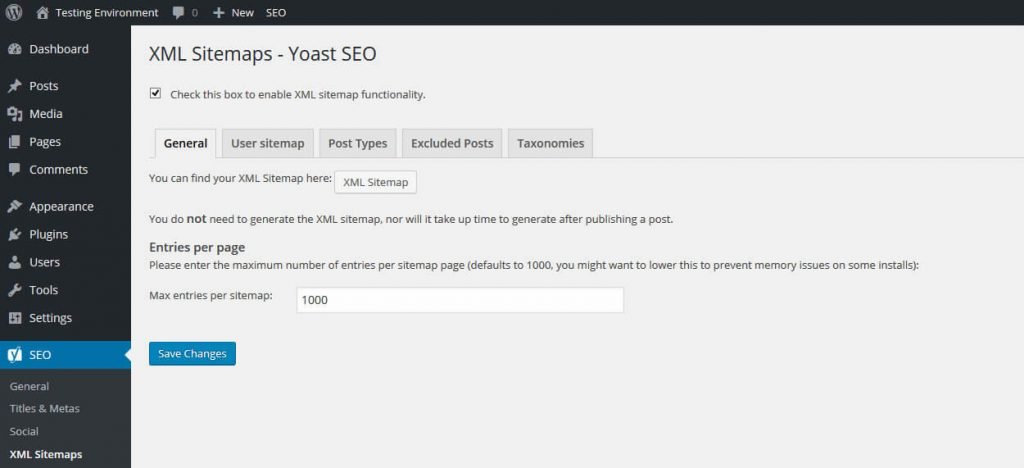 Yoast SEO XML Sitemap